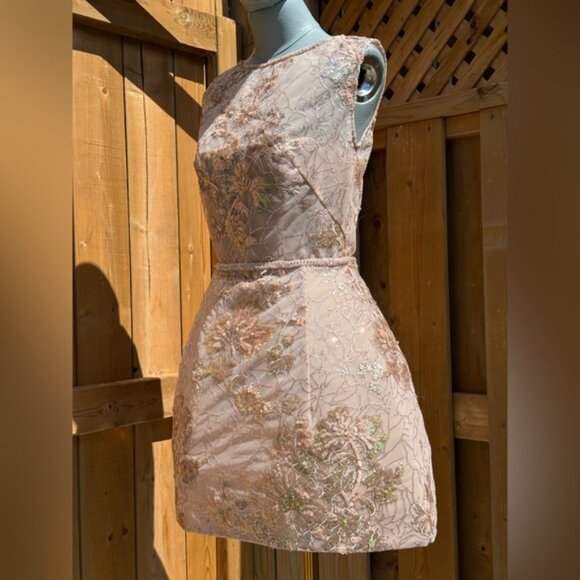 🆕 BRONX & BANCO 🧿 NWOT Violet Mini Dress, Gold & Champagne Sequin - Sz M US 6 - Picture 10 of 15